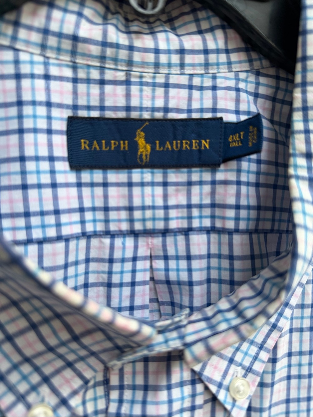 Polo Ralph Lauren 4XLT White/Blue/Pink Plaid Short-Sleeve Button-Down Shirt P7 - Picture 5 of 7